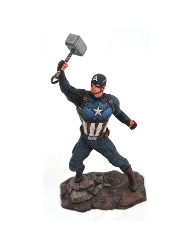 Figura Vengadores Marvel Movie Gallery Captain America with Mjolnir