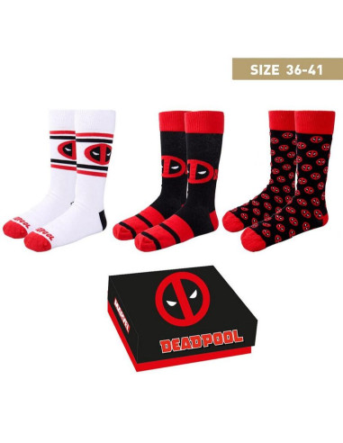 Set de calcetines Marvel Deadpool talla 36-41